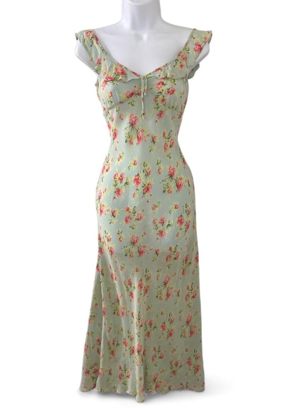 Betsey Johnson VTG y2k 1990s rose print empire rose print romantic slip dress
